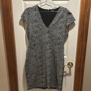 Express Black and White Sheath Mini Dress
